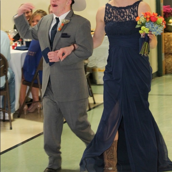 david’s bridal navy size 4 - Picture 4 of 4